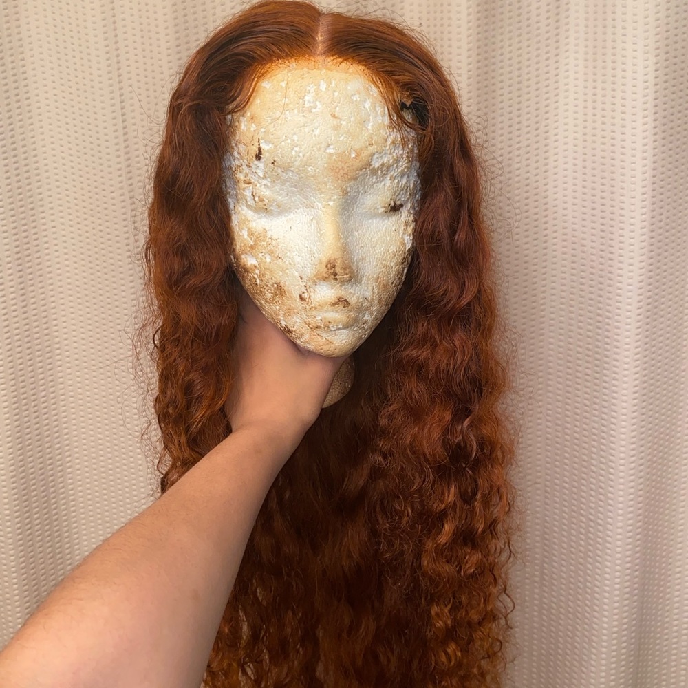 SOLD Ginger curly lace closure wig human hair